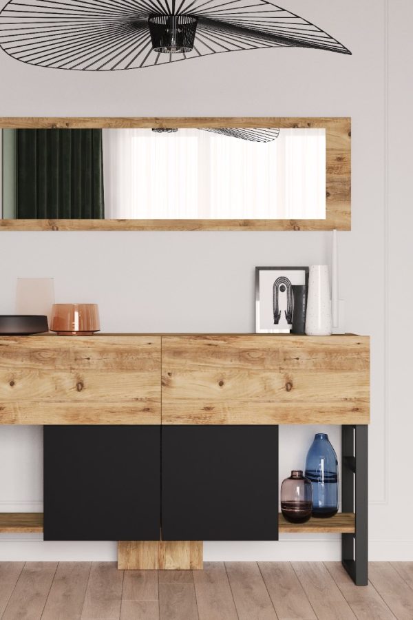 ML26 Iron Metal Aynalı Konsol 4 Kapaklı ML26-A