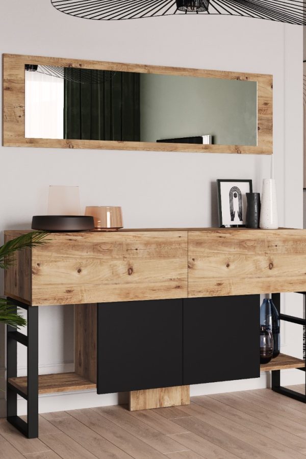 ML26 Iron Metal Aynalı Konsol 4 Kapaklı ML26-A