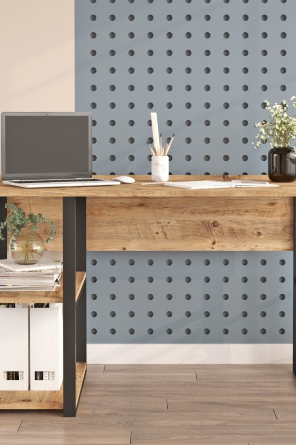 ML8 Iron Metal Çalışma Masası Kitaplıklı ML8-A