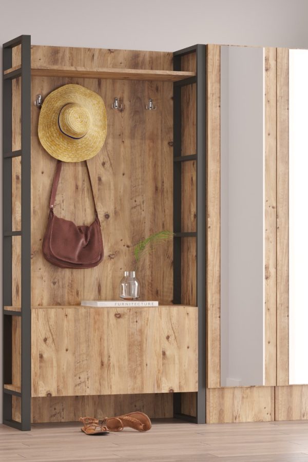 ML17 Iron Metal Vestiyer Portmanto Ayakkabılık 3.Kombin ML17-A