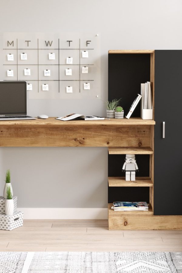 Laura Kitaplıklı Çalışma Masası Atlantik Çam Siyah CT2-AB