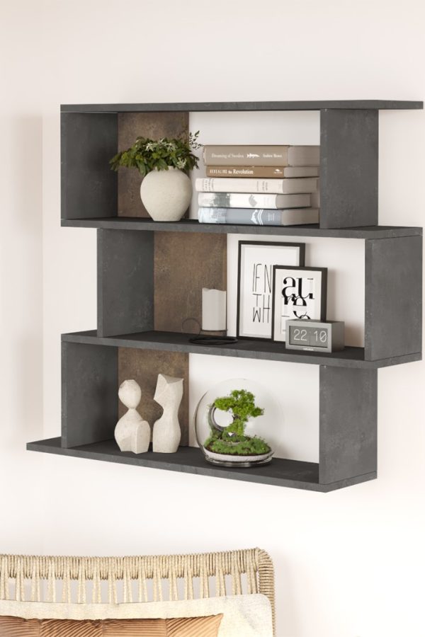 Life Duvar Rafı Kitaplık Beton-Bronz LF2-GP