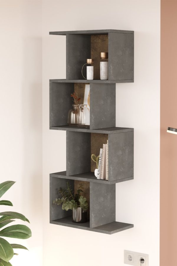 Life Kitaplık 125cm Beton-Bronz LF1-GP