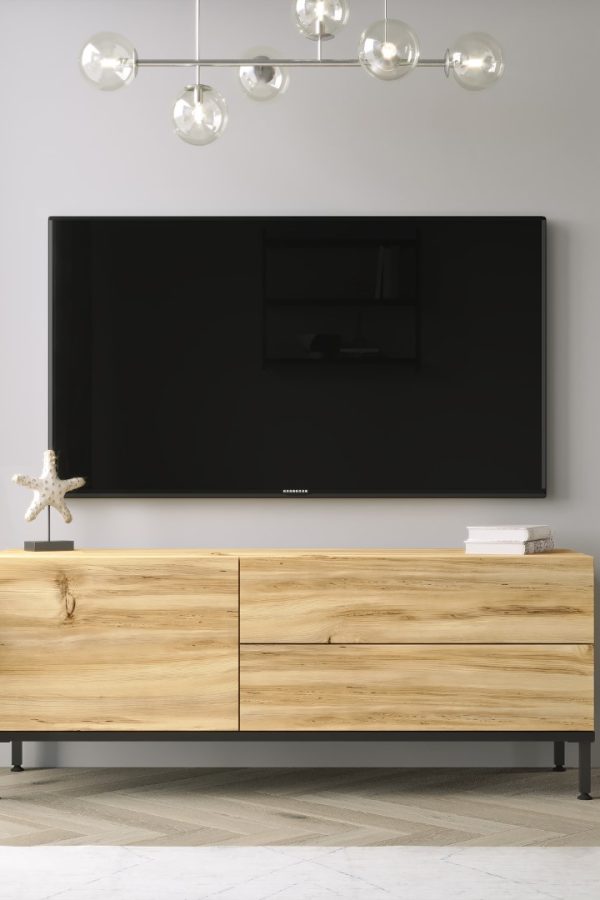 Luvio Tv Ünitesi Sehpası Metal Ayaklı 120cm Keçe-Siyah LV5-KL