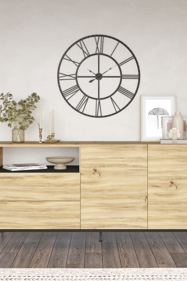 Luvio Konsol 4 Kapaklı Metal Ayaklı 170cm Keçe-Siyah LV32-KL