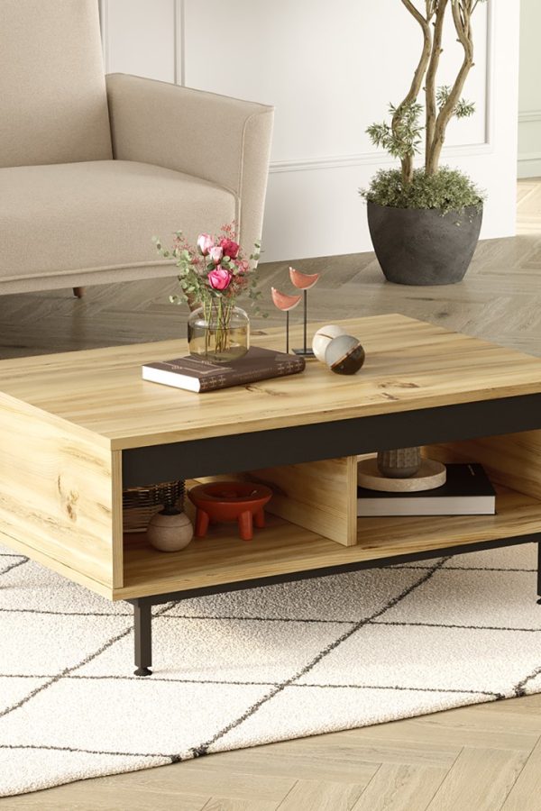 Luvio Orta Sehpa Metal Ayaklı Keçe-Siyah LV29-KL