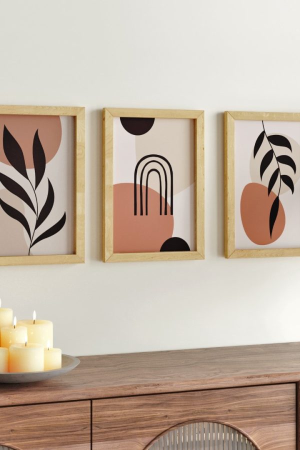 Maldiv Ahşap Çerçeveli 3'lü Tablo Uv Baskı 25*35 MV1-B