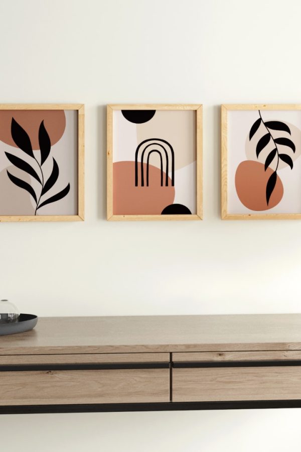 Maldiv Ahşap Çerçeveli 3'lü Tablo Uv Baskı 33*40 MV2-B