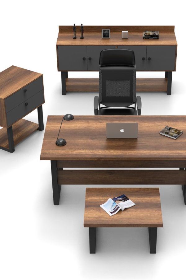 Marken ABCD Ofis Büro Masa Takımı Barok-Antrasit MN09-BA