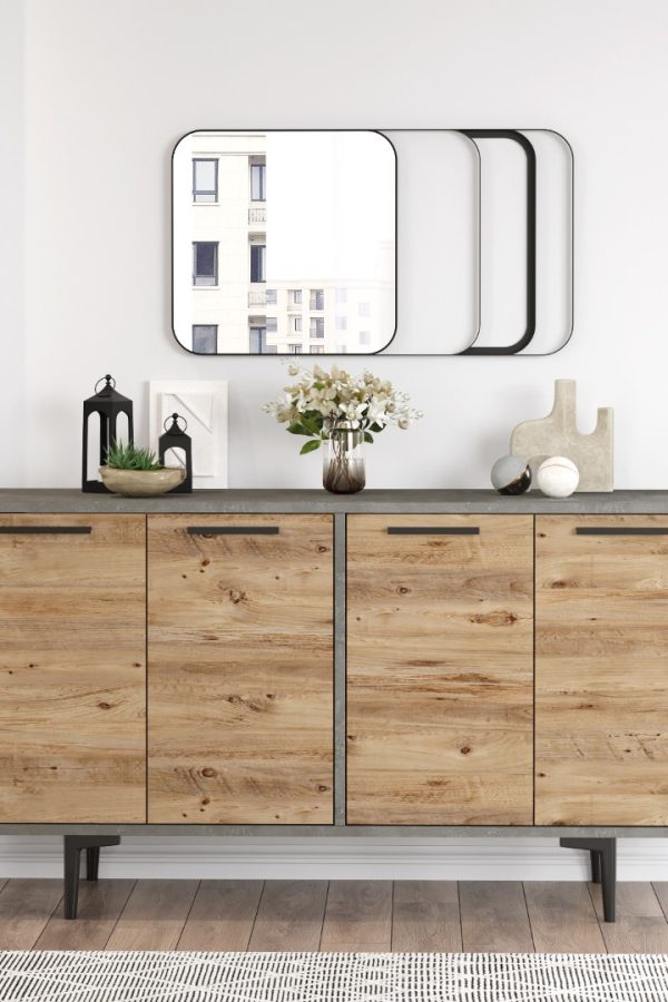 Mels Konsol 4 Kapaklı 138cm Çam-Beton MS4-AG