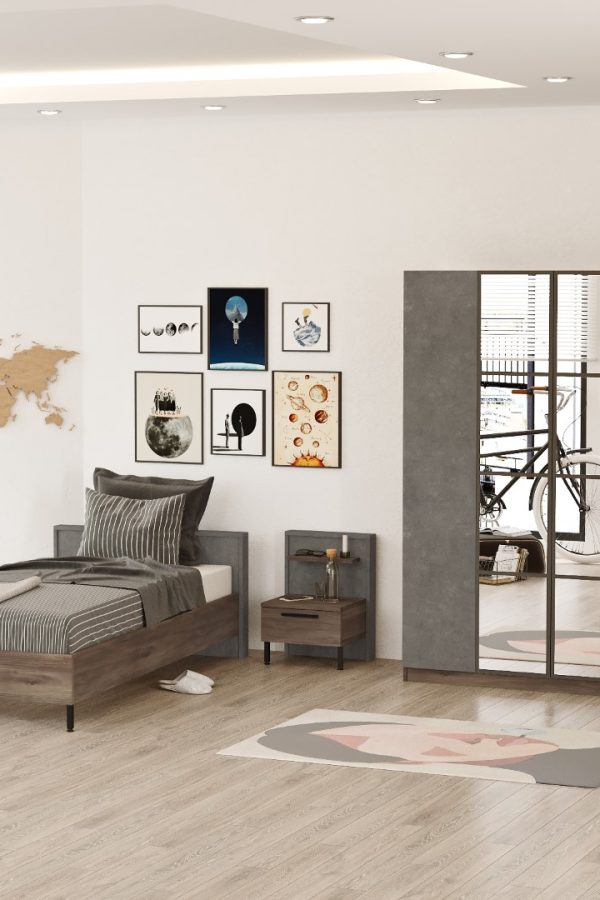 New Home Genç Odası Seti Kahve-Beton HM14-CG