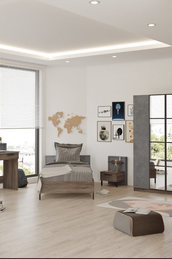 New Home Genç Odası Seti Kahve-Beton HM15-CG