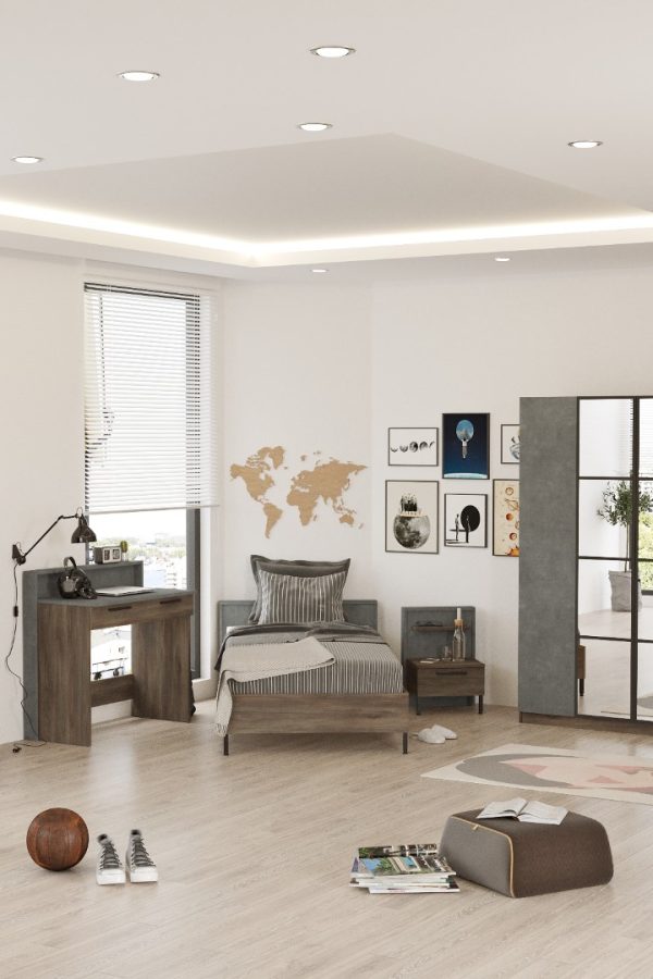 New Home Genç Odası Seti Kahve-Beton HM16-CG