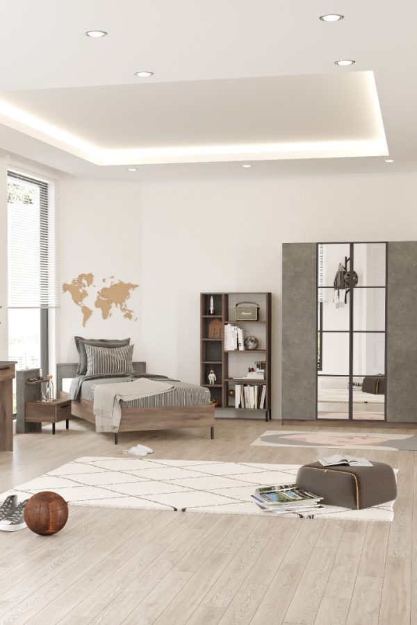 New Home Genç Odası Seti Kahve-Beton HM17-CG