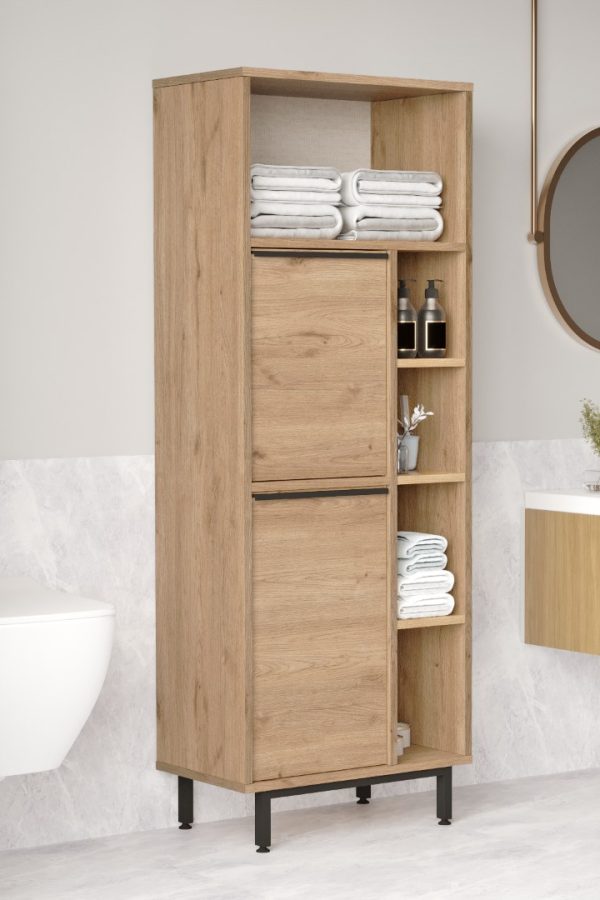 Ocean Banyo Dolabı Çok Amaçlı Dolap 2 Kapaklı Metal Ayaklı Sepet ON10C-S