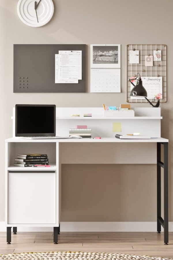 Ocean Çalışma Masası Raflı Dolaplı Metal Ayaklı  Beyaz ON16-W