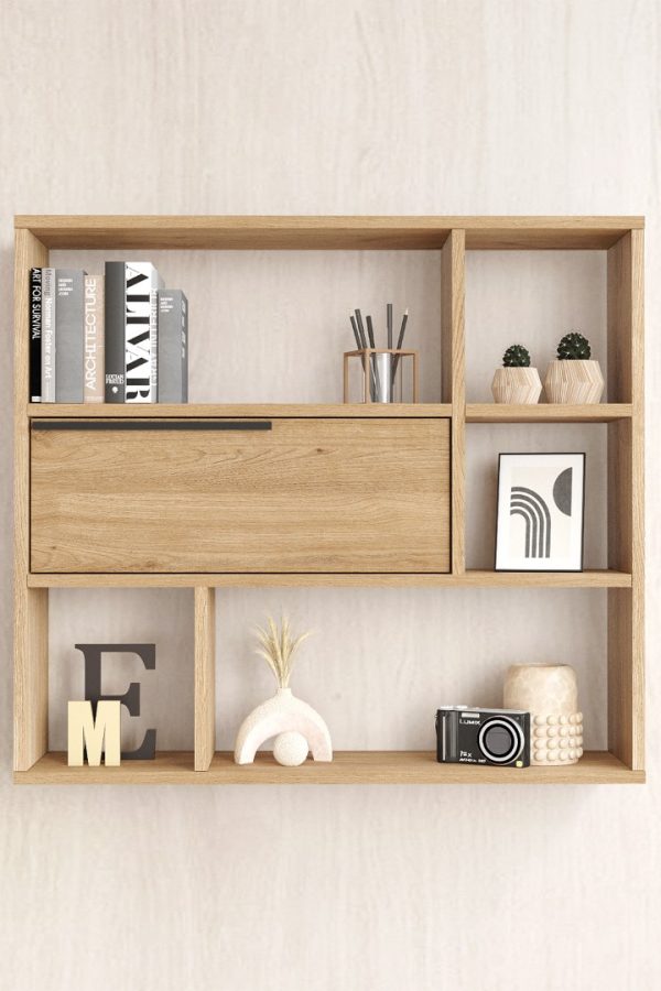 Ocean Duvar Rafı Kitaplık Kapaklı Sepet ON5-S