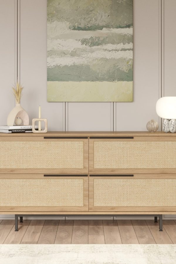 Ocean Konsol 4 Kapaklı Metal Ayaklı Uv Baskı 160cm Sepet-Jüt ON3-SU