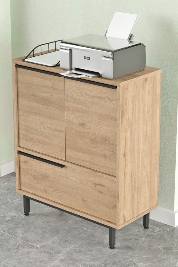 Ocean Ofis Dolabı 3 Kapaklı Metal Ayaklı Sepet ON8B-S