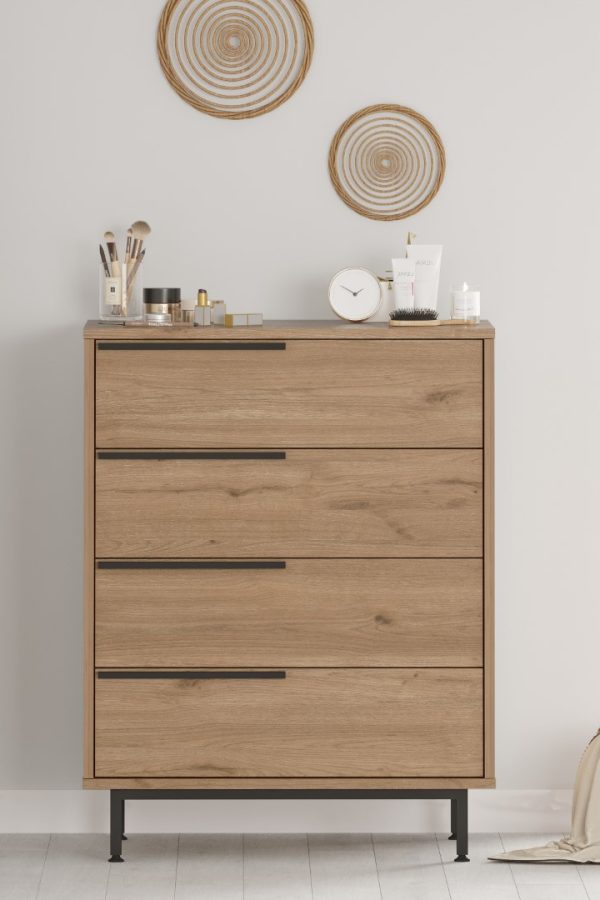 Ocean Şifonyer 4 Çekmece Metal Ayaklı Sepet ON17-S