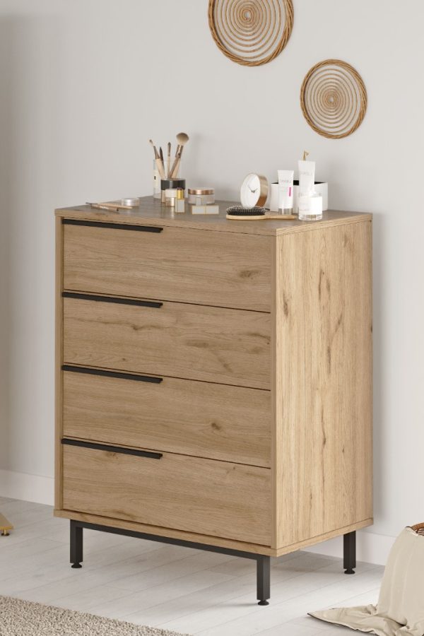 Ocean Şifonyer 4 Çekmece Metal Ayaklı Sepet ON17-S