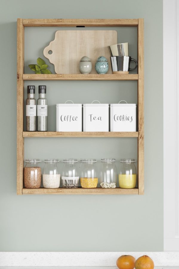 Pera 3'lü Duvar Rafı Mutfak Banyo Rafı Atlantik Çam PR1-A