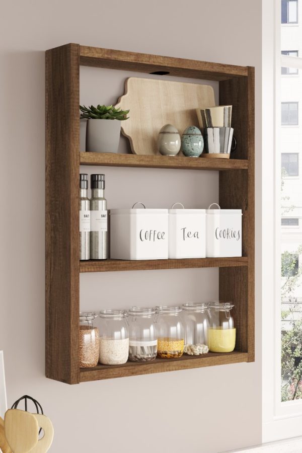 Pera 3'lü Duvar Rafı Mutfak Banyo Rafı Barok PR1-BR