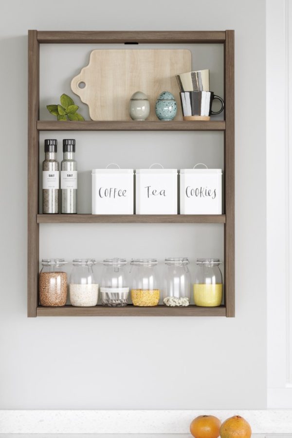 Pera 3'lü Duvar Rafı Mutfak Banyo Rafı Kahve PR1-CU