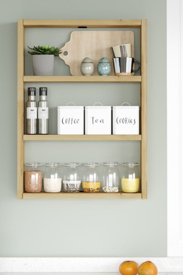 Pera 3'lü Duvar Rafı Mutfak Banyo Rafı Keçe PR1-KE