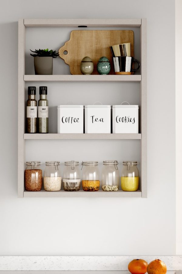 Pera 3'lü Duvar Rafı Mutfak Banyo Rafı Koton PR1-VI