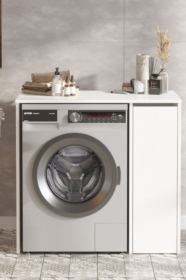 Siena Çamaşır Makinesi Dolabı Çekmeceli Beyaz SA1-W