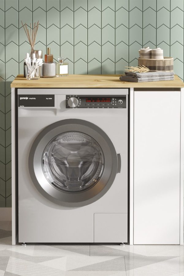 Siena Çamaşır Makinesi Dolabı Çekmeceli Keçe-Beyaz SA1-WK