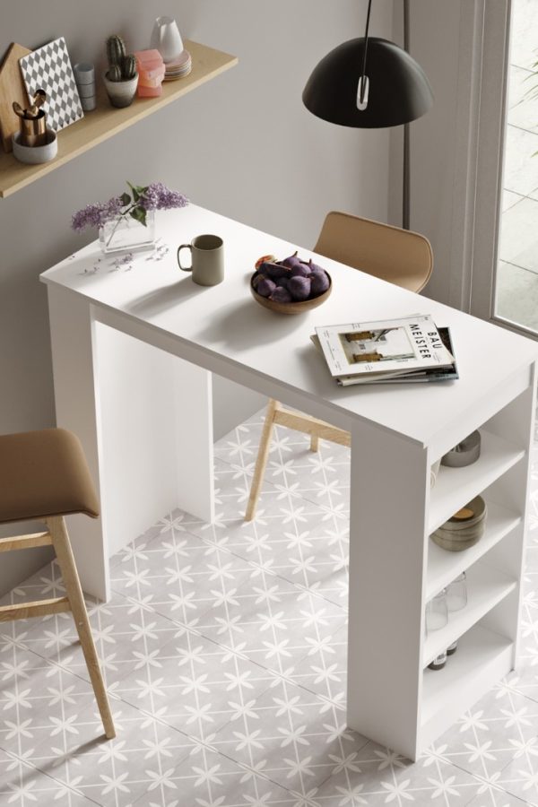 Style Bar Masası Mutfak Yemek Masası Beyaz ST1-W