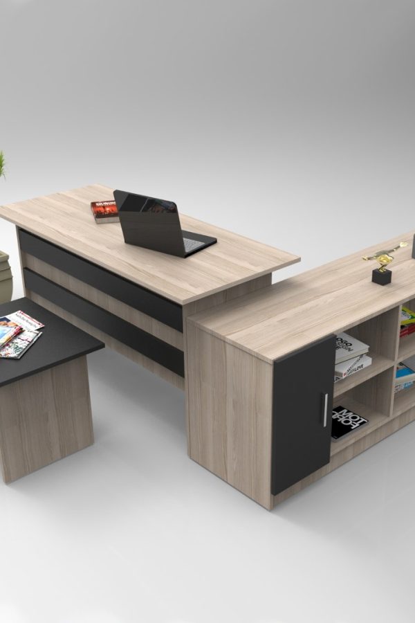 Vario ABF Ofis Büro Masa Takımı Meşe-Siyah VO10-OB