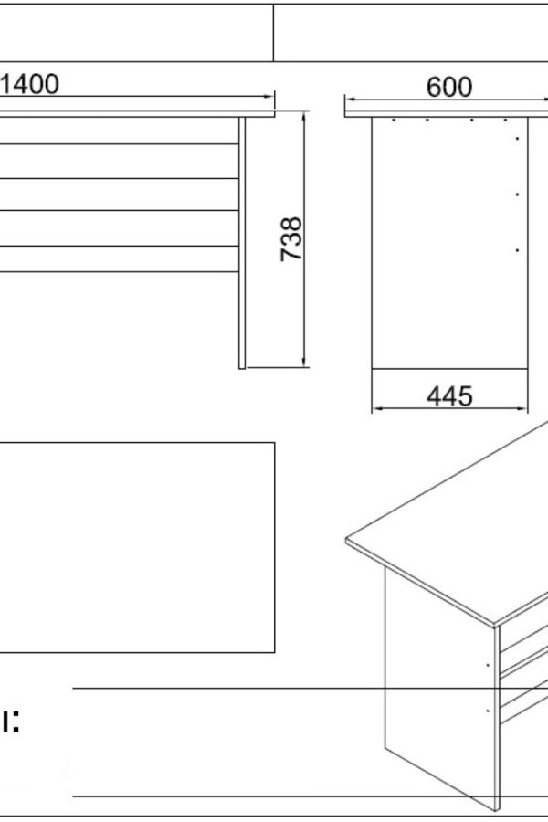 Vario ABCE Ofis Büro Masa Takımı Barok-Antrasit VO12-BA