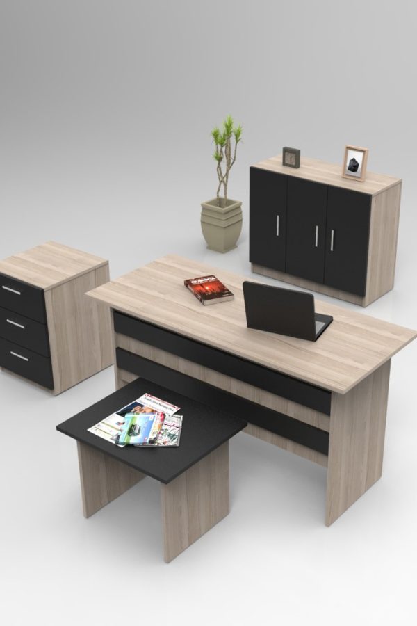 Vario ABCE Ofis Büro Masa Takımı Meşe-Siyah VO12-OB