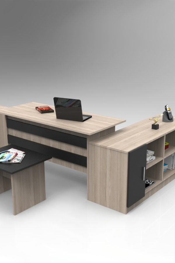 Vario ABCF Ofis Büro Masa Takımı Meşe-Siyah VO13-OB