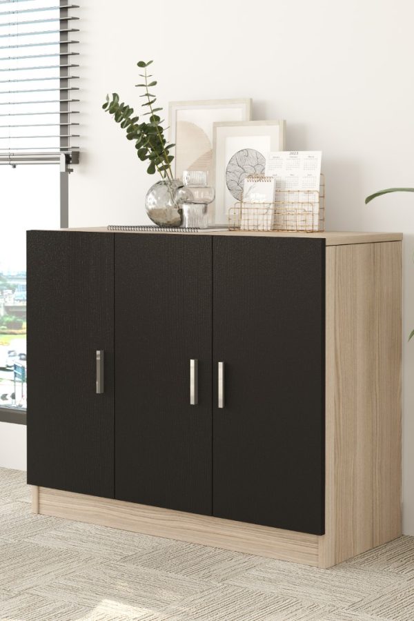 Vario E Ofis Kapaklı Dolap Meşe-Siyah VO5-OB