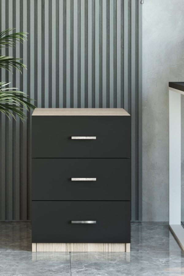 Vario C Ofis 3 Lü Keson Meşe-Siyah VO3-OB