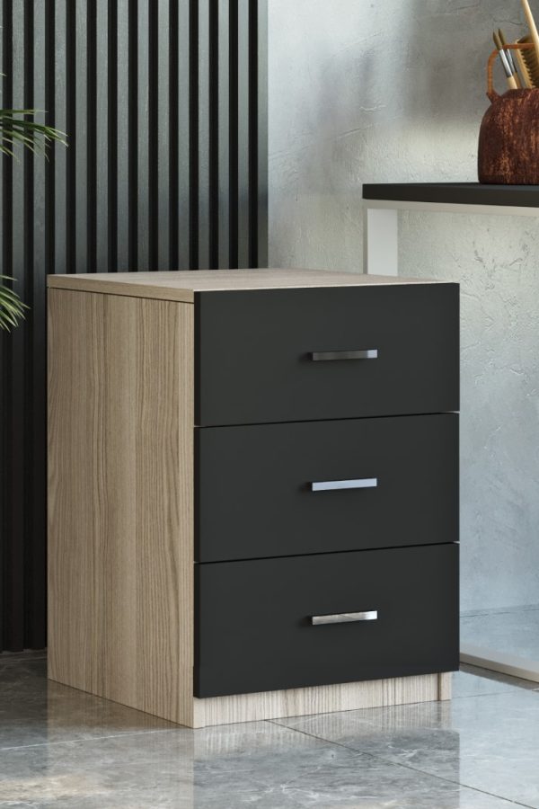 Vario C Ofis 3 Lü Keson Meşe-Siyah