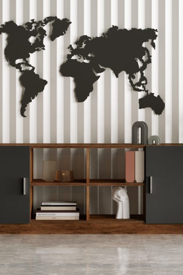 Vario F Ofis Kapaklı Kitaplık Dolap Barok-Antrasit VO6-BA