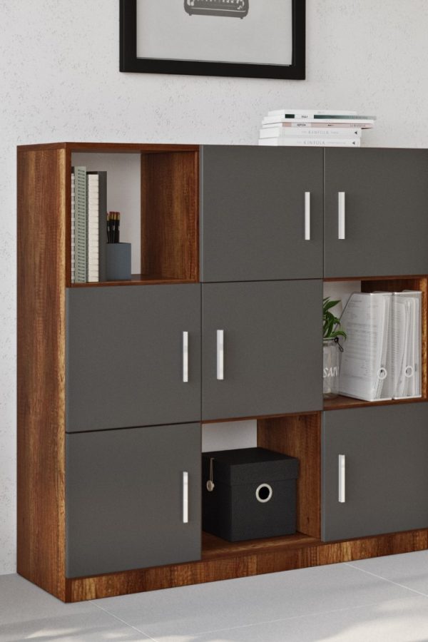 Vario G Ofis Klasör Dolabı Kitaplık Barok-Antrasit VO7-BA