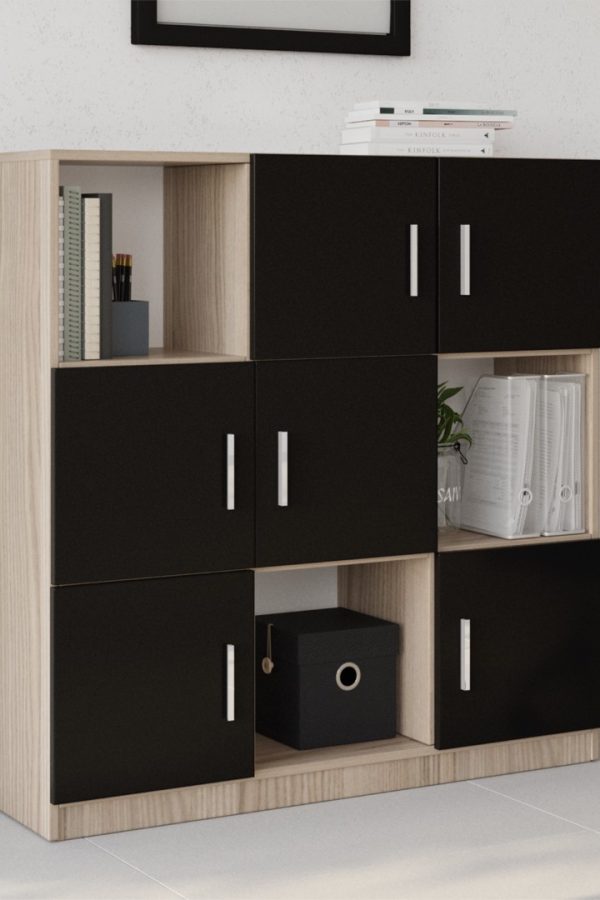 Vario G Ofis Klasör Dolabı Kitaplık Meşe-Siyah VO7-OB