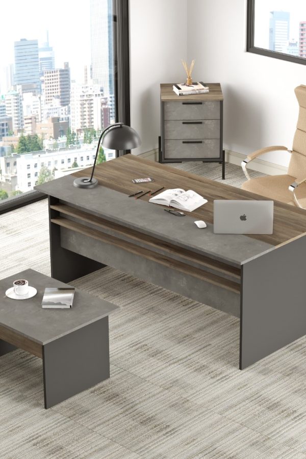 Vista ABC Ofis Büro Masa Takımı Kahve-Beton-Antrasit VS7-CGA