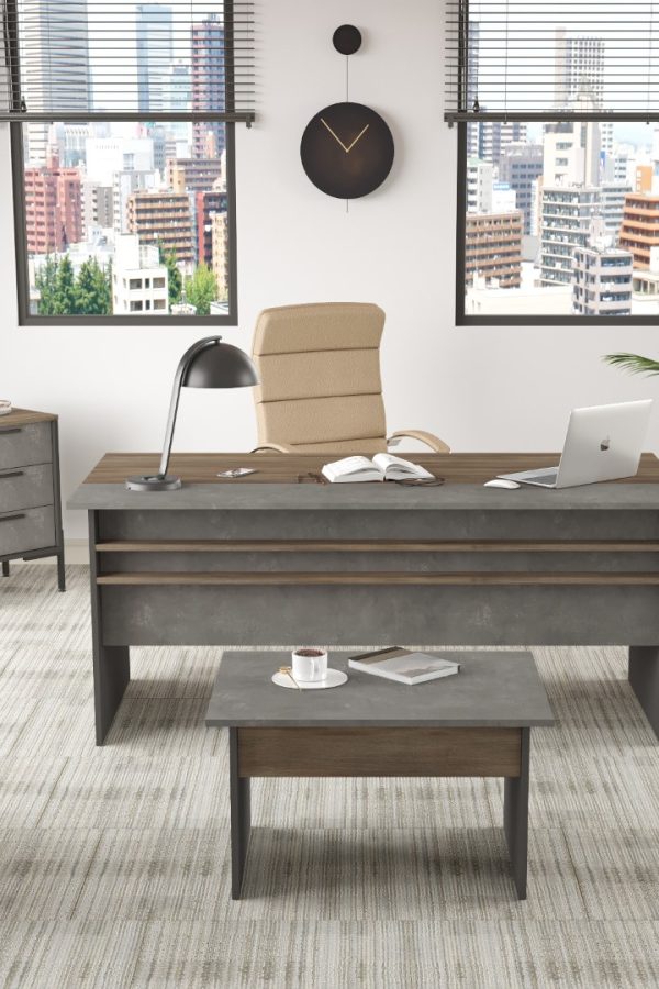 Vista ABC Ofis Büro Masa Takımı Kahve-Beton-Antrasit VS7-CGA