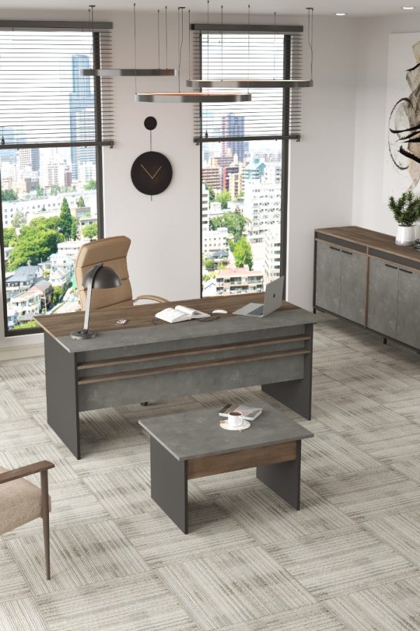 Vista ABCE Ofis Büro Masa Takımı Kahve-Beton-Antrasit VS8-CGA