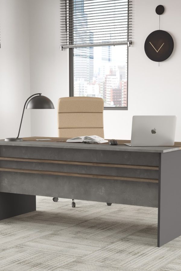 Vista A Ofis Masası 180cm*90cm Kahve-Beton-Antrasit VS1-CGA