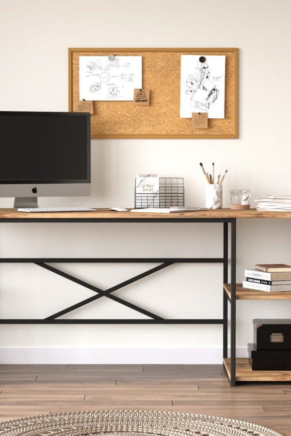 Voyage Metal Çalışma Masası Raflı 160cm VG28-A Çam