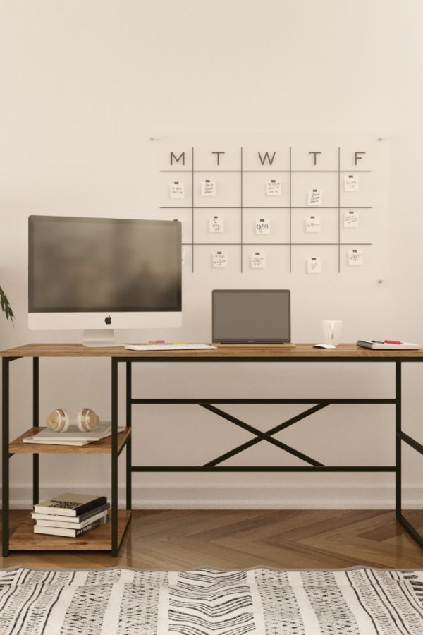 Voyage Metal Çalışma Masası Raflı160cm VG29-A Çam