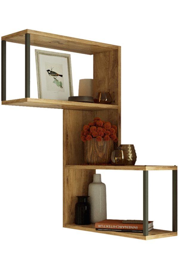 Voyage Köşe Duvar Rafı Kitaplık VG16-A